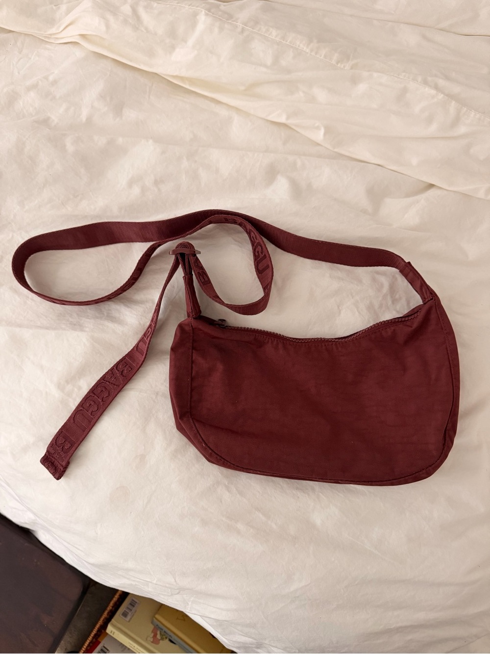 Baggu Women's Burgundy Crossbody Bag Small Crescent
